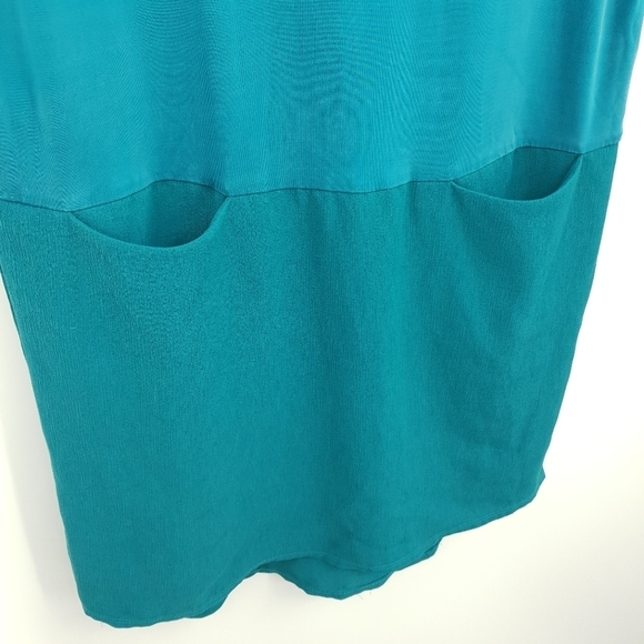 Dolan‎ Left Coast Collection Turquoise Shirt Dress Gauzy Skirt Women's Medium - Picture 4 of 11